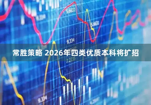 常胜策略 2026年四类优质本科将扩招